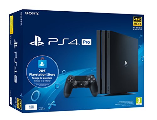 Console Sony Playstation 4 Pro (PS4) 1 To + carte prépayée de 20 euros (Amazon Exclusive Edition) - nouveau châssis G