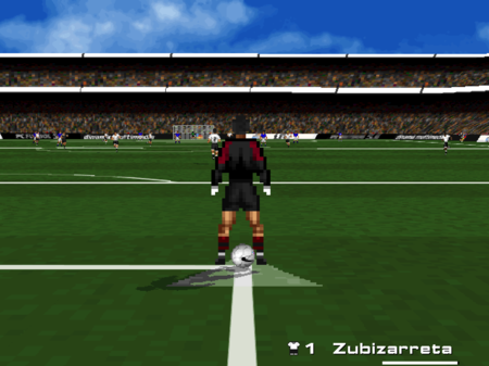 PC Fútbol 5.0 Zubizarreta donne le coup d'envoi au but.