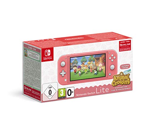 Nintendo Switch Lite Coral + Animal Crossing New Horizons + 3 mois Boutique Nintendo en ligne