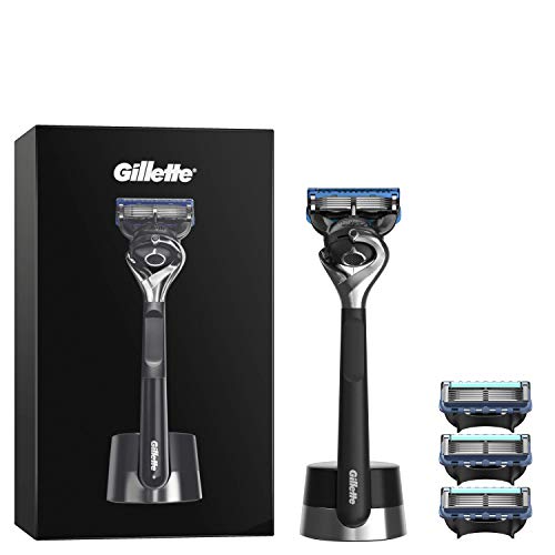 Rasoir pour hommes Gillette Fusion5 ProGlide + 4 lames de rechange + base magnétique, cadeaux originaux pour hommes