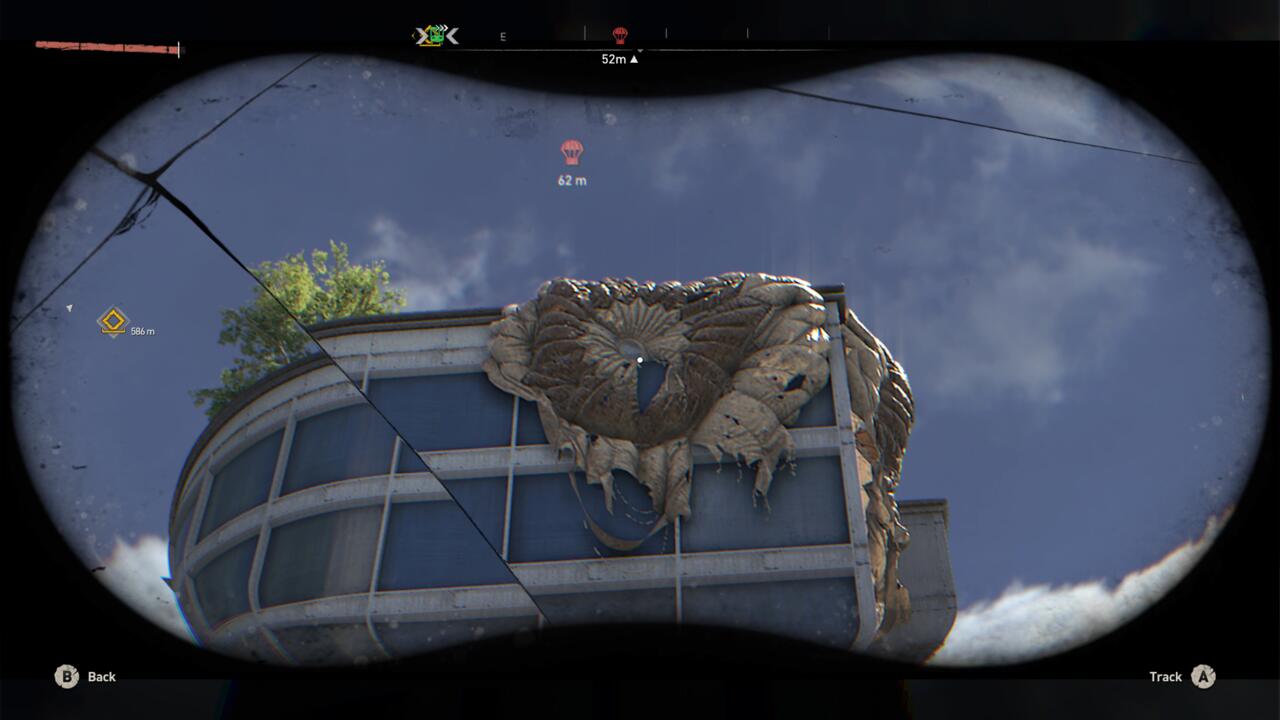 Repérez l'un de ces parachutes dans Dying Light 2 et vous aurez localisé des technologies militaires.