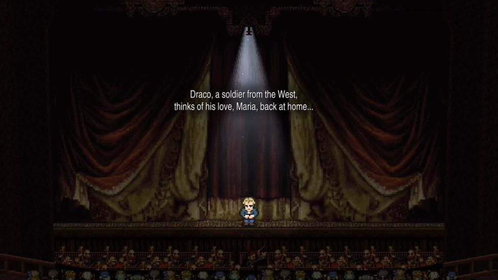 Scène emblématique en 2D remastérisée en 3D avec de vraies voix dans le remaster de Final Fantasy VI