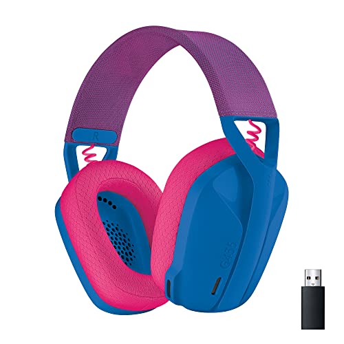 Logitech G435 LIGHTSPEED Casque de jeu sans fil, léger, micro intégré, batterie 18 h, compatible Dolby Atmos, Bluetooth, PC, PS4, PS5, Mobile, Nintendo Switch - Bleu