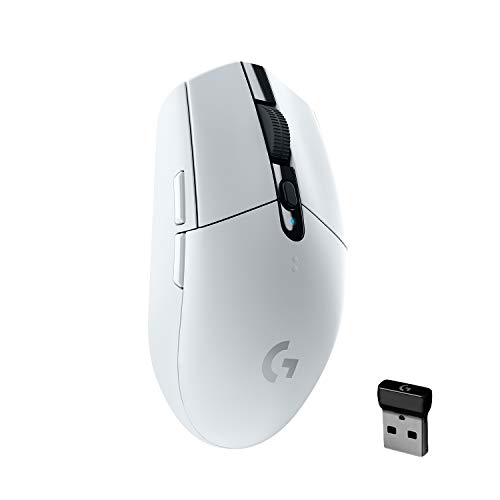 Logitech G305 LIGHTSPEED Souris de jeu sans fil, capteur HERO 12K, 12 000 DPI, ultra-légère, batterie 250h, 6 boutons programmables, mémoire intégrée, PC/Mac - Blanc